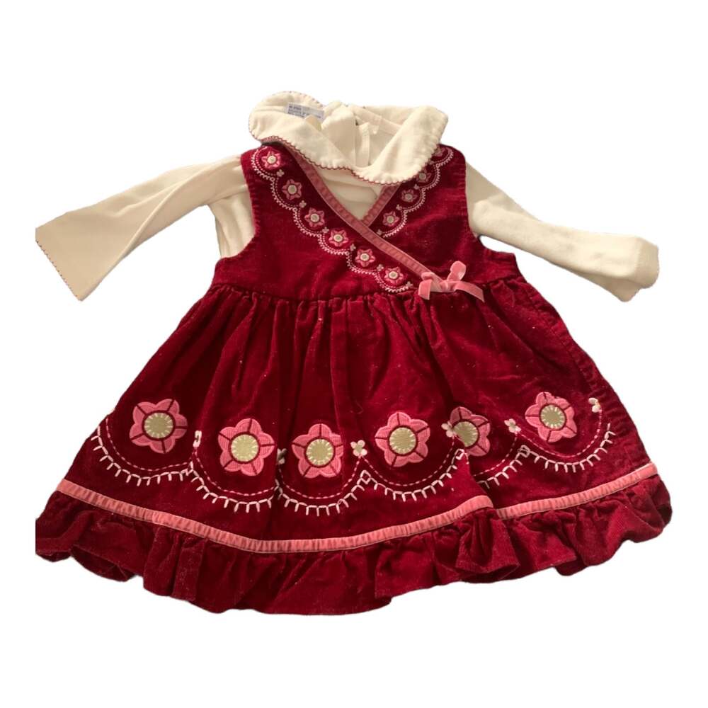 Vintage samara dress onesie size 12 months infant two piece velour